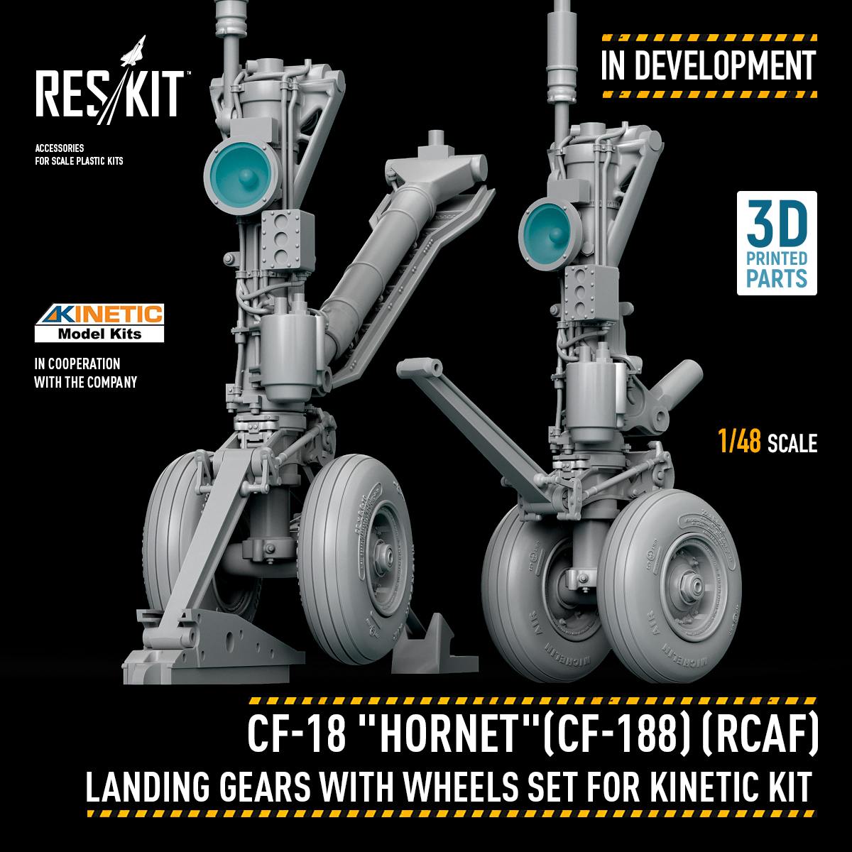 CF-18 "HORNET" (CF-188) Landing Gears with Wheels Set for Kinetic Kit