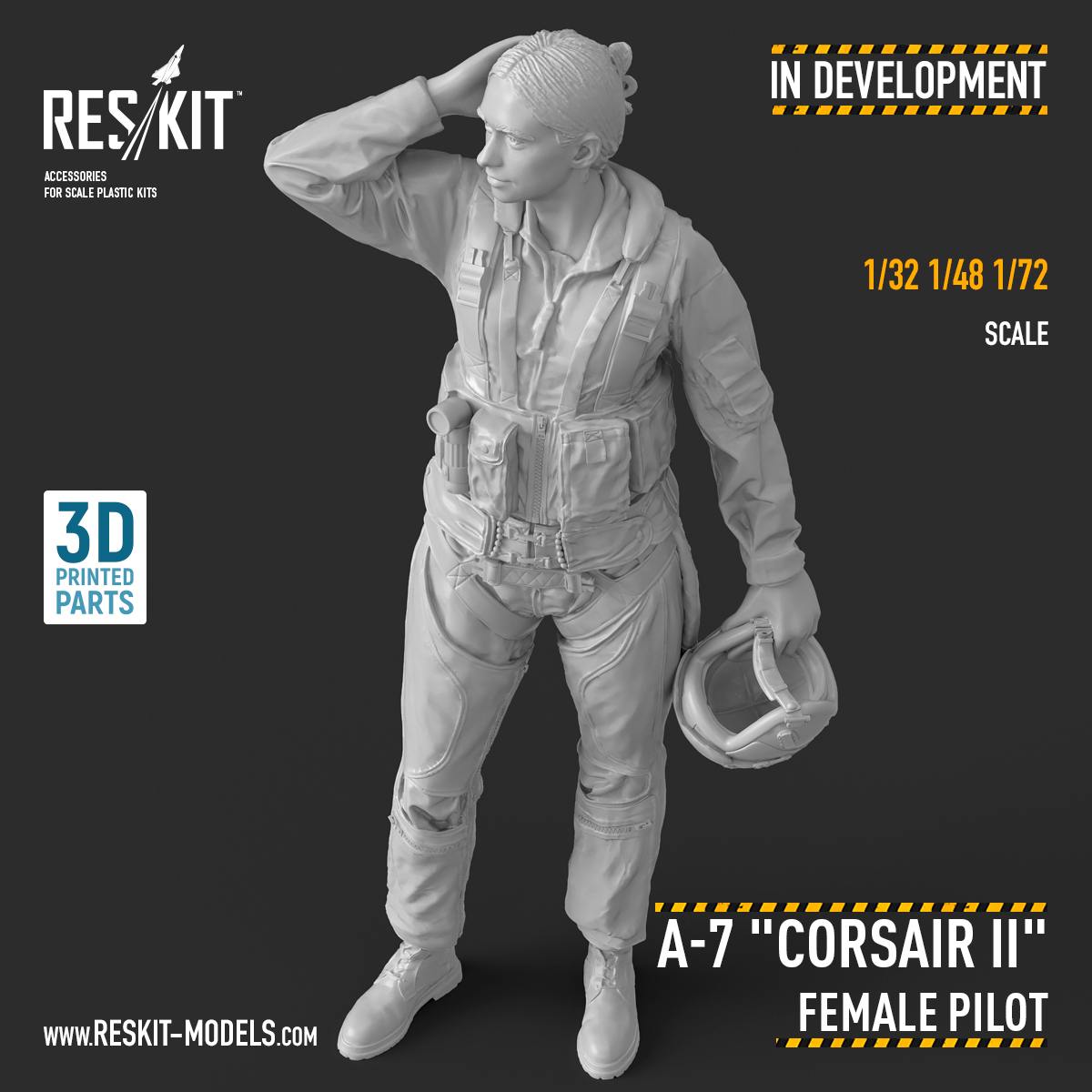 A-7 "Corsair II" Female Pilot Figure in 1/32, 1/48, and 1/72 Scales