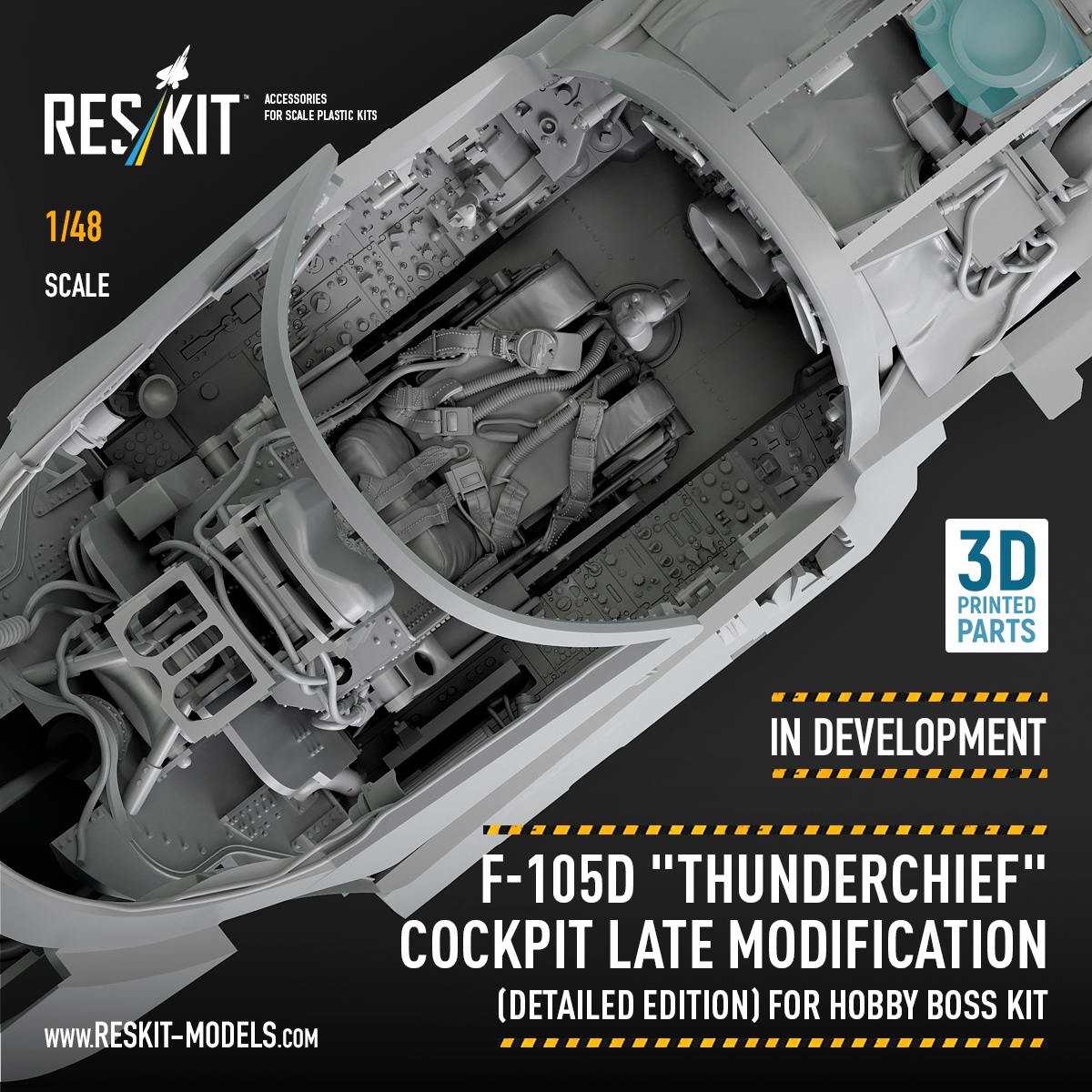 F-105D "Thunderchief" Cockpit Late Modification for Hobby Boss Kit in 1/48 Scale
