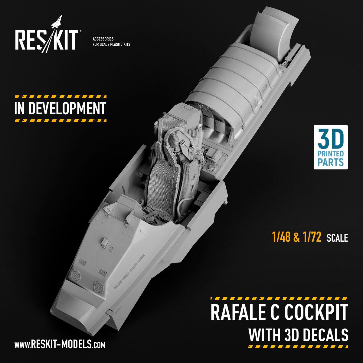 Upgrade set for the 1/48 and 1/72 scale Rafale C model kits cockpit