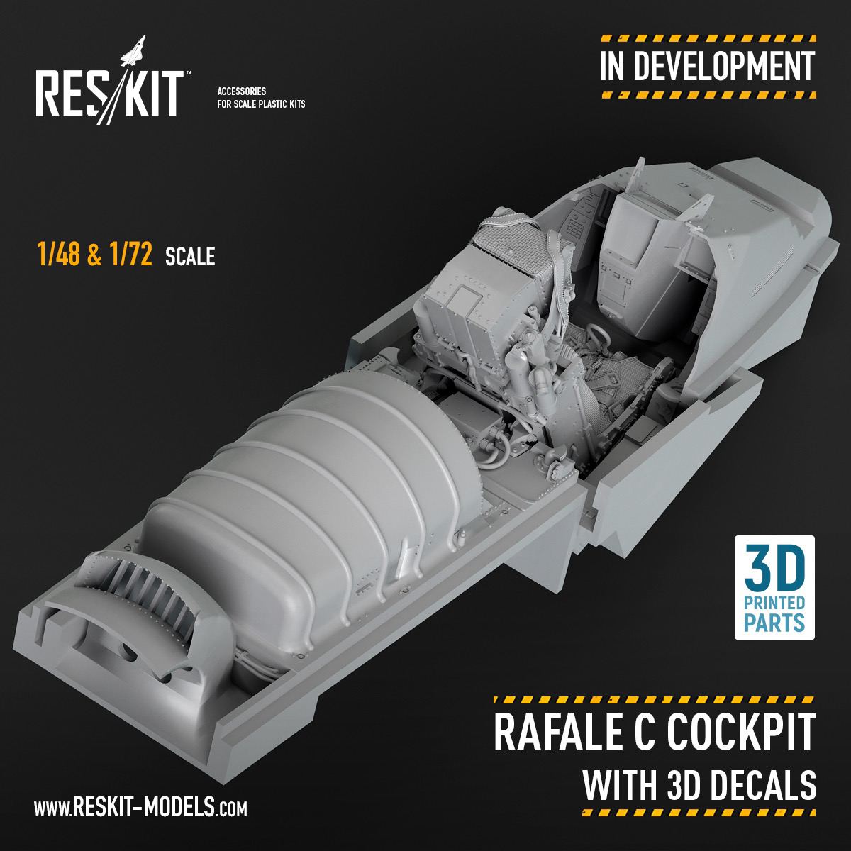 Upgrade set for the 1/48 and 1/72 scale Rafale C model kits cockpit