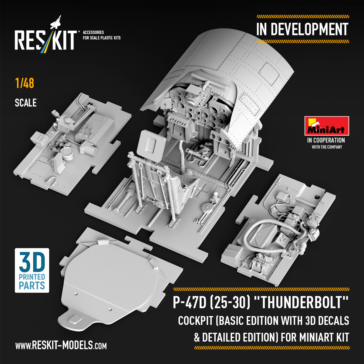 Now in development: P-47D (25–30) "Thunderbolt" Cockpit Set in 1/48