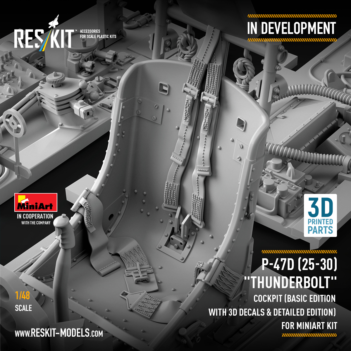 Now in development: P-47D (25–30) "Thunderbolt" Cockpit Set in 1/48