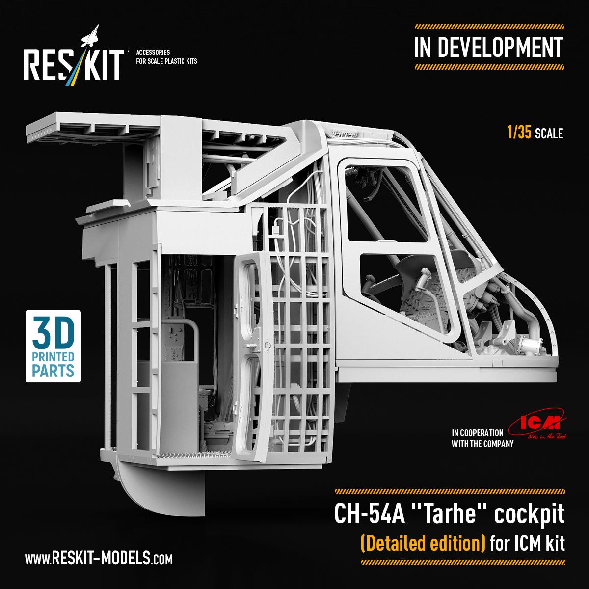 Highly detailed cockpit set for the CH-54A “Tarhe” in 1/35 scale