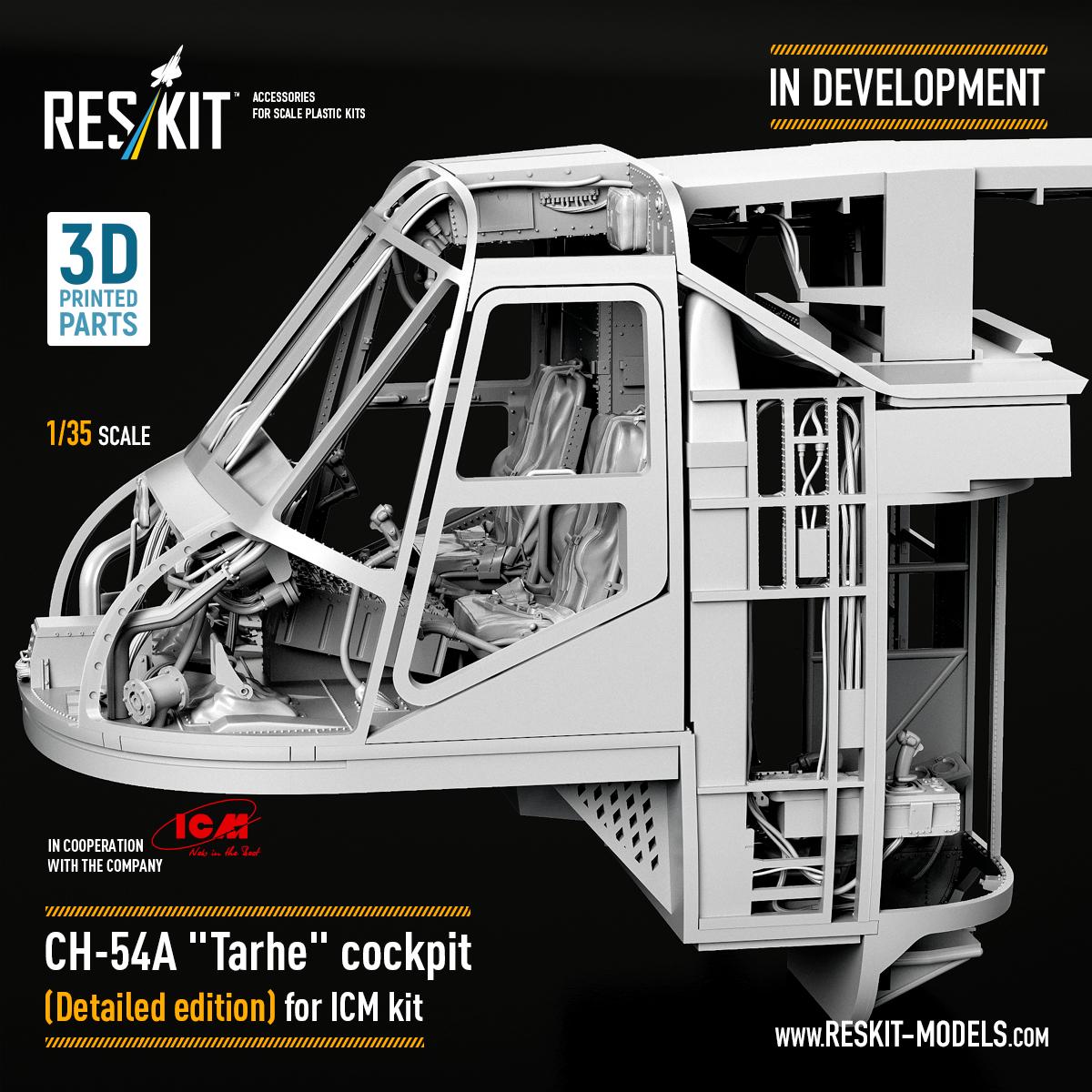 Highly detailed cockpit set for the CH-54A “Tarhe” in 1/35 scale