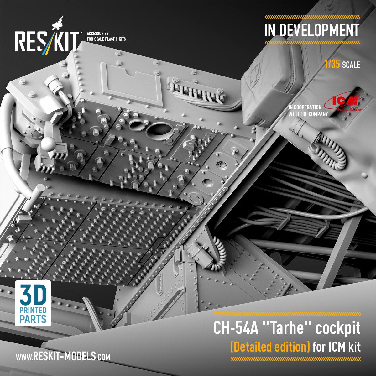 Highly detailed cockpit set for the CH-54A “Tarhe” in 1/35 scale