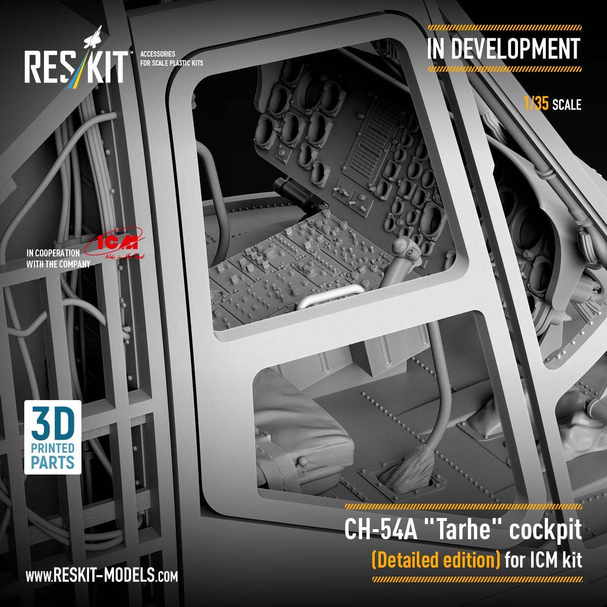 Highly detailed cockpit set for the CH-54A “Tarhe” in 1/35 scale