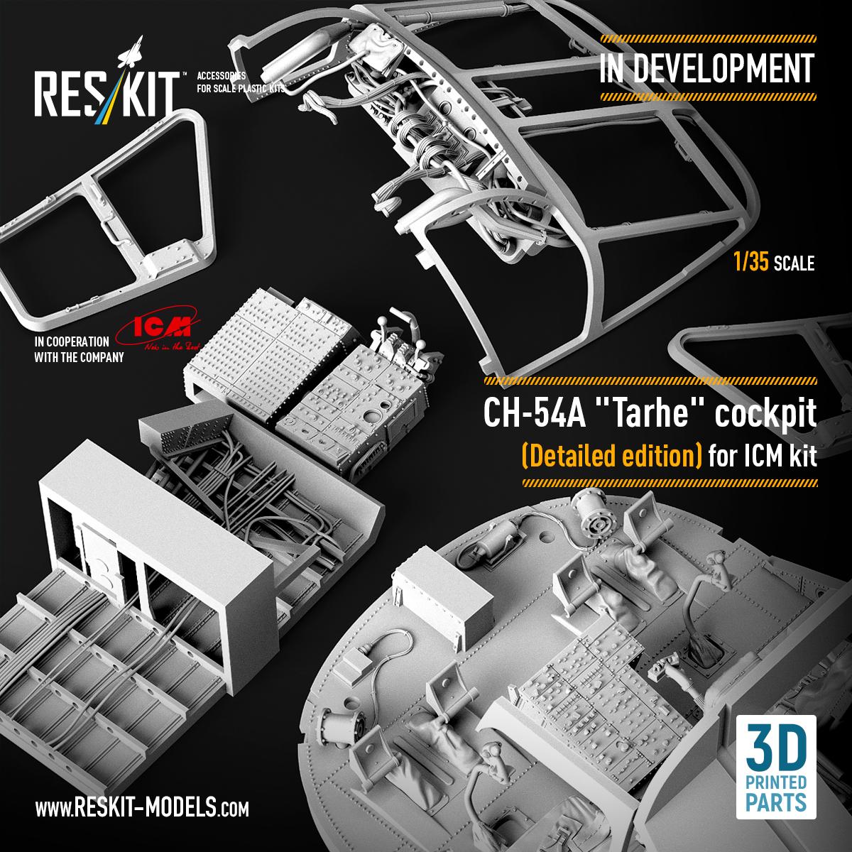 Highly detailed cockpit set for the CH-54A “Tarhe” in 1/35 scale