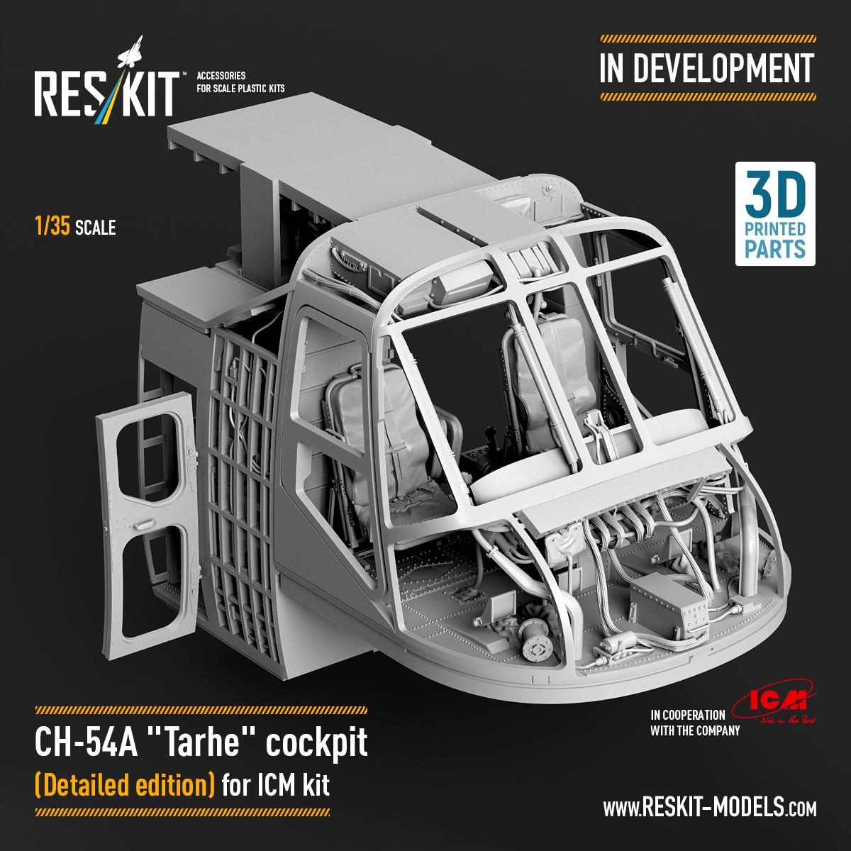 Highly detailed cockpit set for the CH-54A “Tarhe” in 1/35 scale