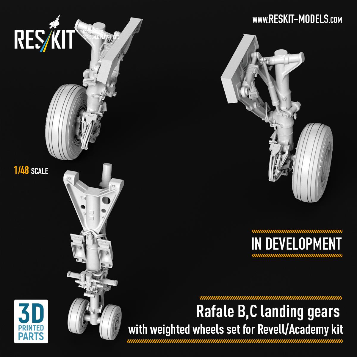 All-new Rafale B/C landing gear set with weighted wheels in 1/48 scale is now in development
