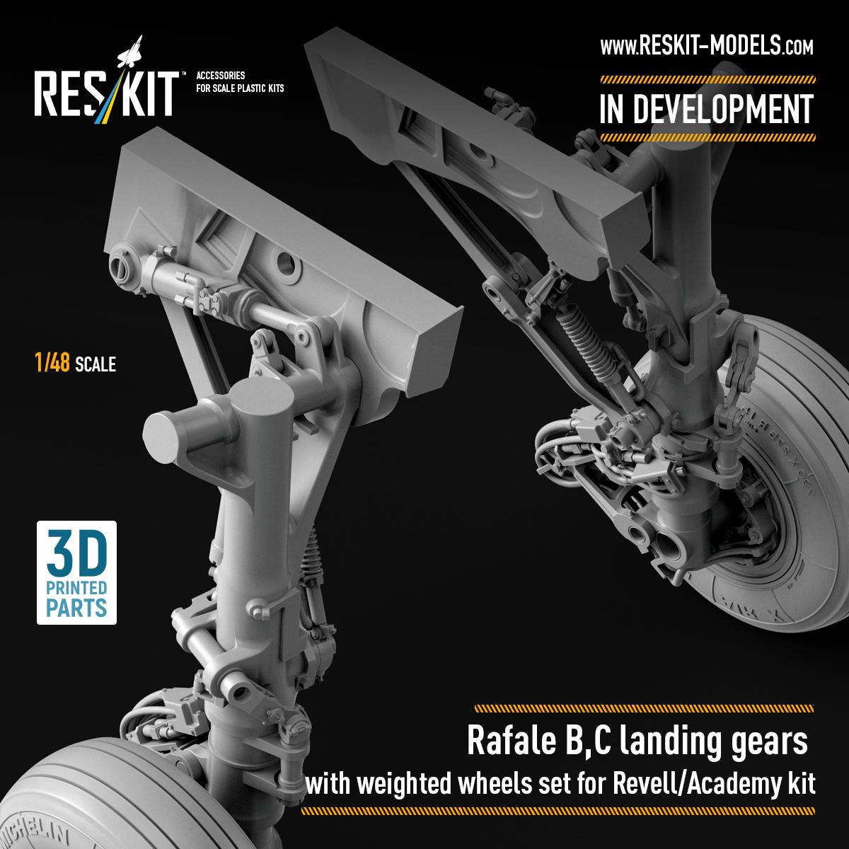 All-new Rafale B/C landing gear set with weighted wheels in 1/48 scale is now in development