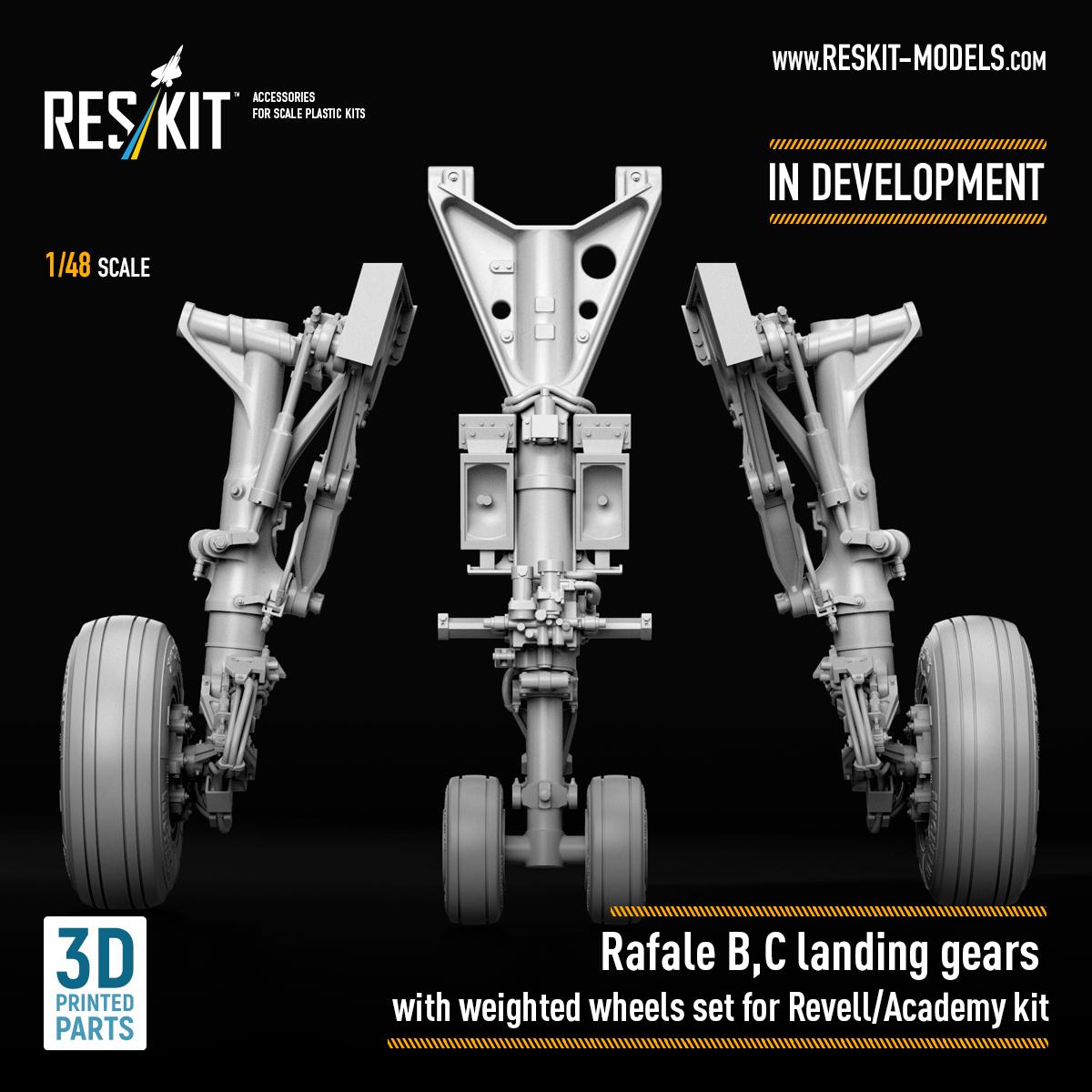 All-new Rafale B/C landing gear set with weighted wheels in 1/48 scale is now in development