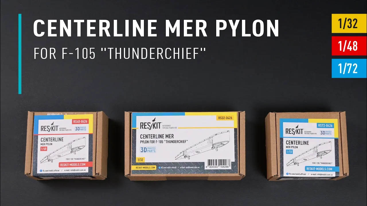 Видео Centerline MER pylon for F-105 "Thunderchief" (3D Printed) (1/32)