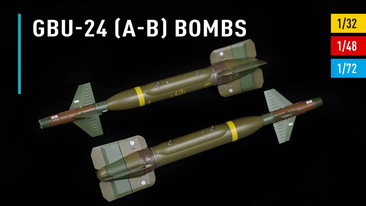 Видео GBU-24 (A-B) bombs (2 pcs) (3D Printed) (1/48)