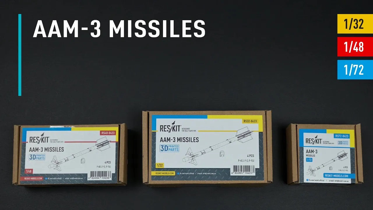 Видео AAM-3 missiles (4 pcs) (3D Printed) (1/48)