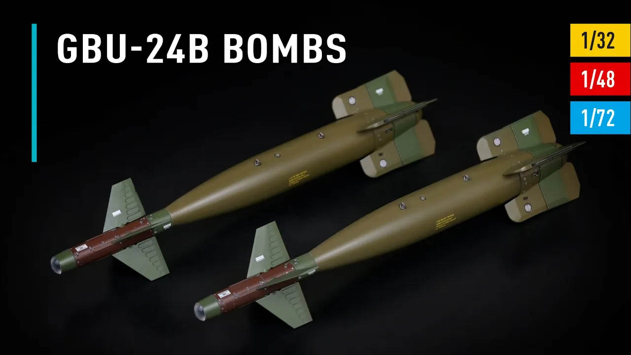 Видео GBU-24B bombs (2 pcs) (3D Printed) (1/72)