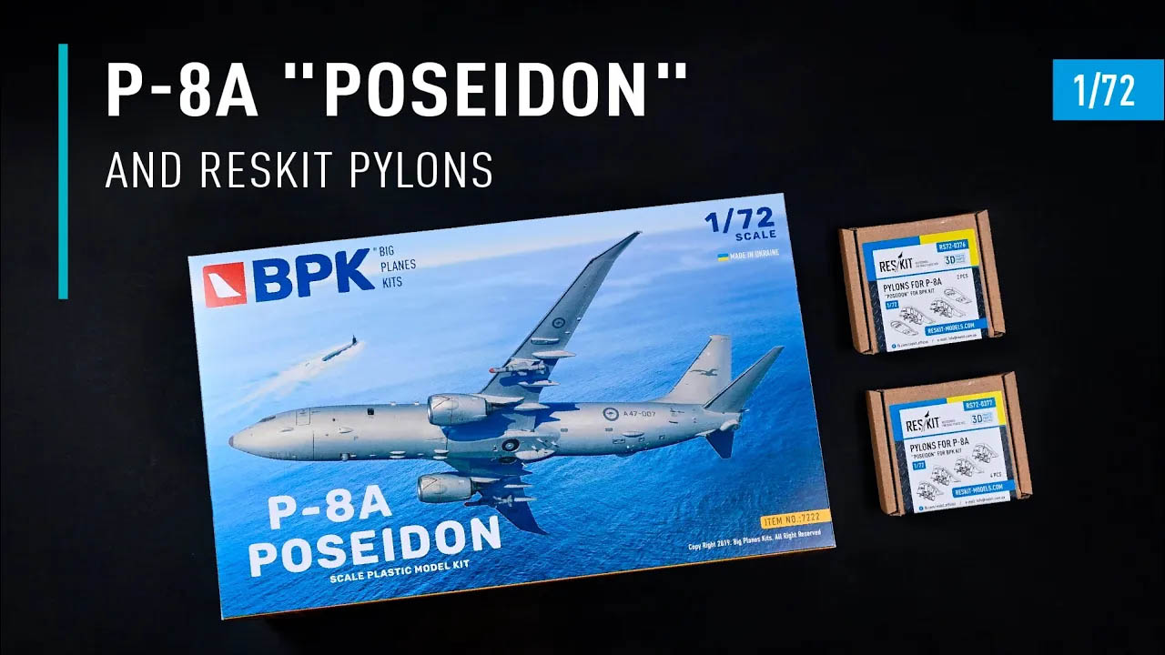 Видео Pylons for P-8A "Poseidon" for BPK kit (4 pcs) (3D Printed) (1/72)