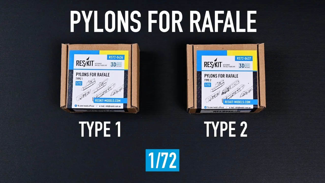 Видео Pylons for Rafale type 2 (3D Printed) (1/72)