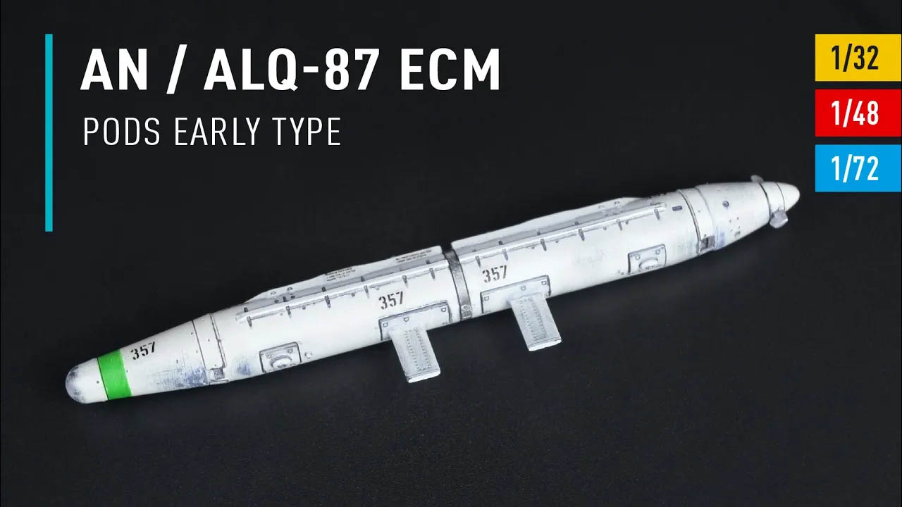 Видео AN/ALQ-87 ECM pods early type (2 pcs) (3D Printed) (1/72)