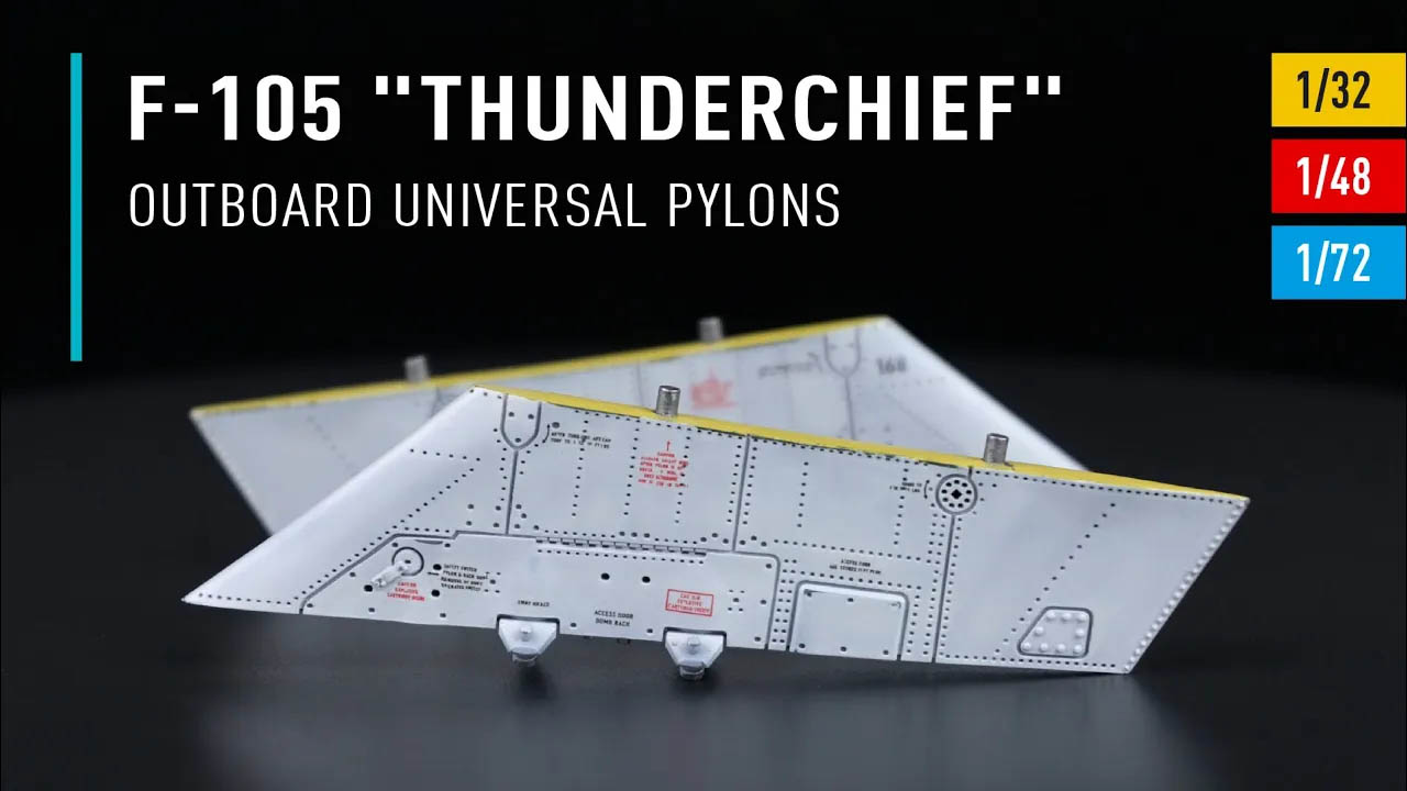 Видео F-105 "Thunderchief" outboard universal pylons (2 pcs) (3D Printed) (1/72)