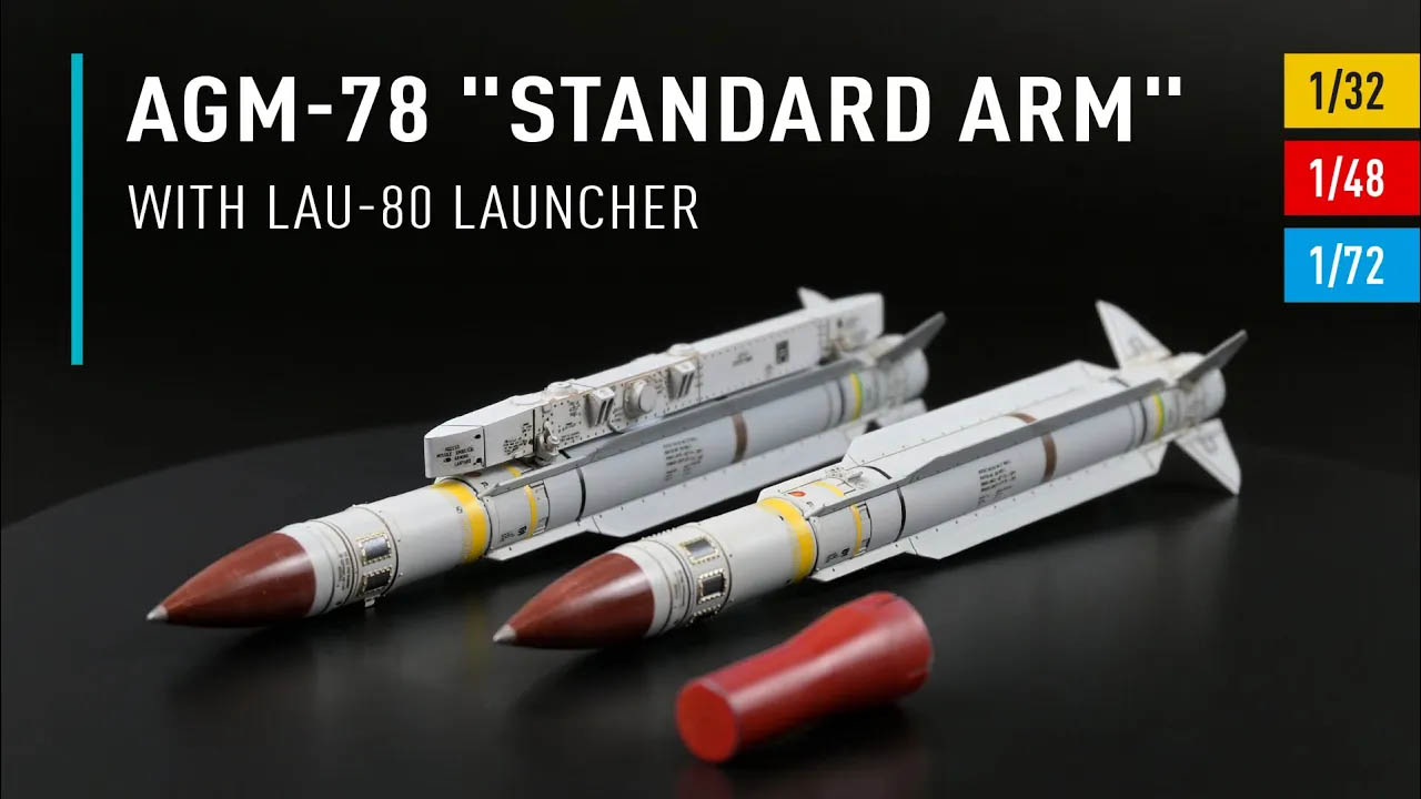 Видео AGM-78 "Standard ARM" with LAU-80 launcher (2 pcs)  (1/72)