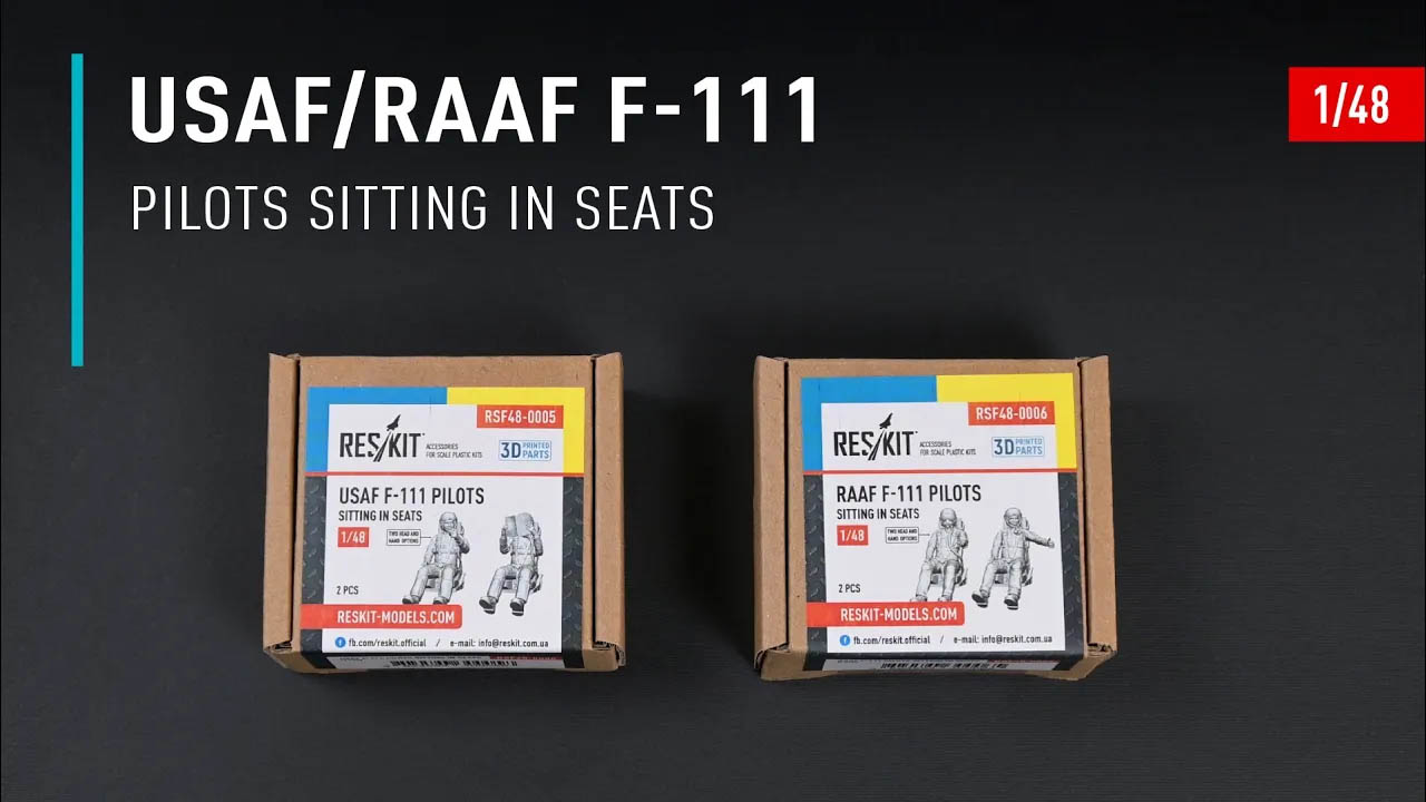 Видео USAF F-111 pilots sitting in seats (2 pcs) (3D Printed) (1/48)