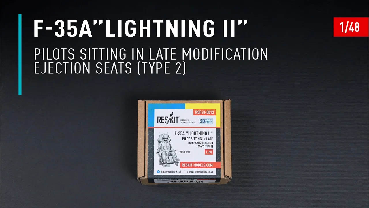 Видео F-35 (A,B,C) "Lightning II" pilot sitting in late modification ejection seats (type 2) (3D Printed) (1/48)