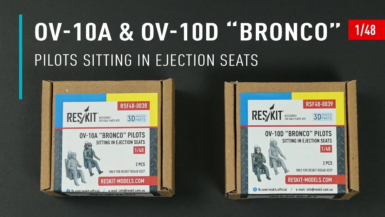 OV-10D "Bronco" pilots sitting in ejection seats (only for RESKIT RSU48-0329) (2 pcs) (3D Printed) (1/48) Видео OV-10D "Bronco" pilots sitting in ejection seats (only for RESKIT RSU48-0329) (2 pcs) (3D Printed) (1/48)
