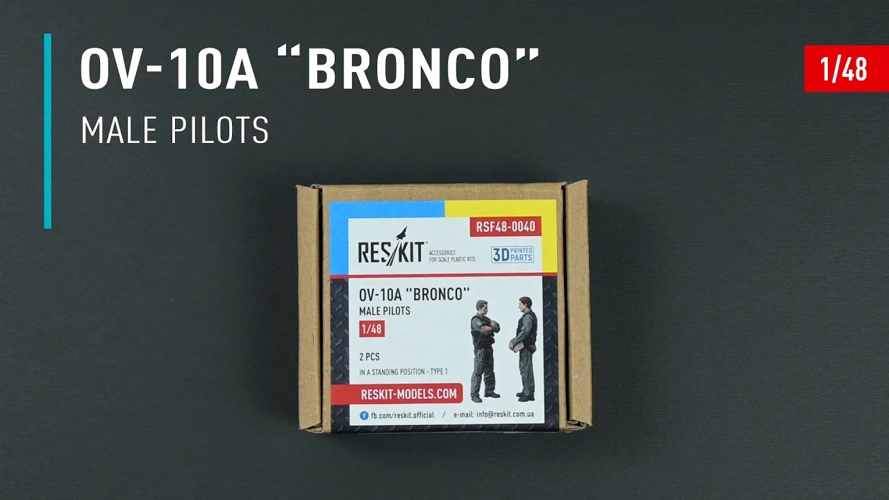 Видео OV-10A "Bronco" male pilots (in a standing position - type 1) (2 pcs) (3D Printed) (1/48)