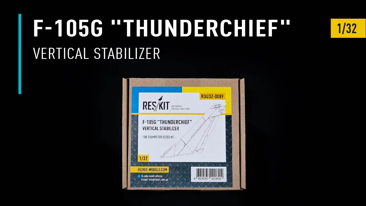Видео Vertical stabilizer for F-105G "Thunderchief" for Trumpeter 02202 kit (1/32)