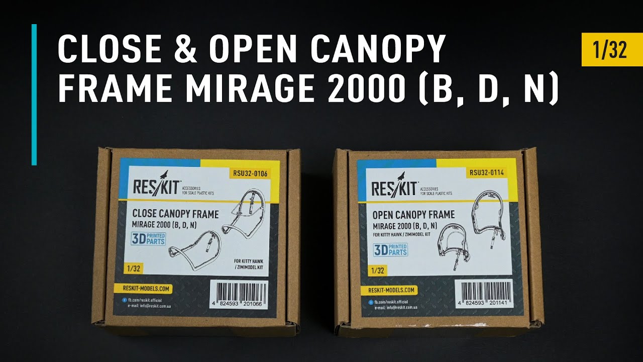 Видео Close canopy frame Mirage 2000 (B,D,N) for Kitty Hawk / Zimimodel kit (3D Printed) (1/32)