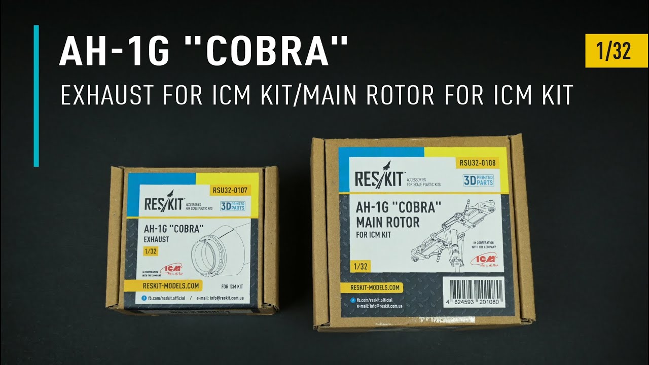 Видео AH-1G "Cobra" exhaust for ICM kit (3D Printed) (1/32)