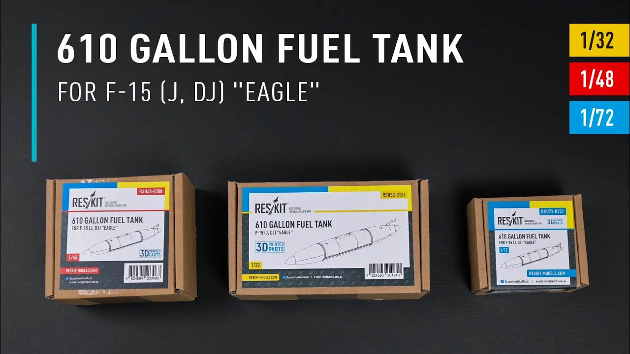 Видео 610 gallon fuel tank for F-15 (J, DJ) "Eagle" (3D Printed) (1/32)