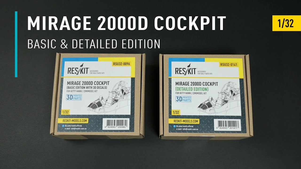 Видео Mirage 2000D cockpit (Detailed edition) for Kitty Hawk / Zimimodel kit (3D Printed) (1/32)
