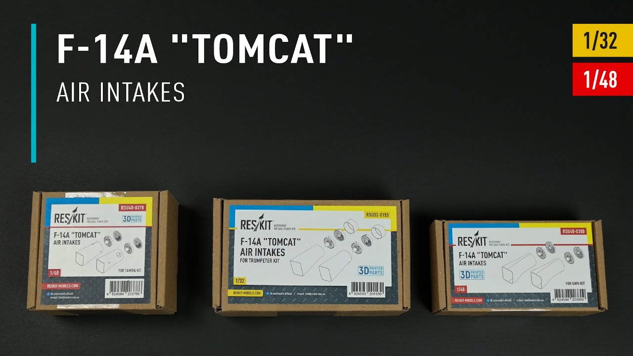 Видео F-14A "Tomcat" air intakes for Trumpeter kit (3D Printed) (1/32)