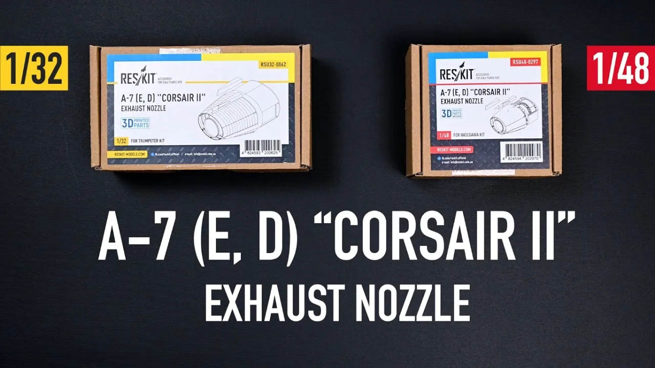 Видео A-7 (E,D) "Corsair II" exhaust nozzle for Hasegawa kit (1/48)