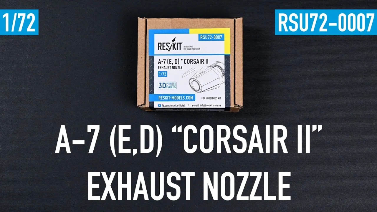 Видео A-7 (E,D) "Corsair II exhaust nozzle for HobbyBoss kit (3D Printed) (1/72)