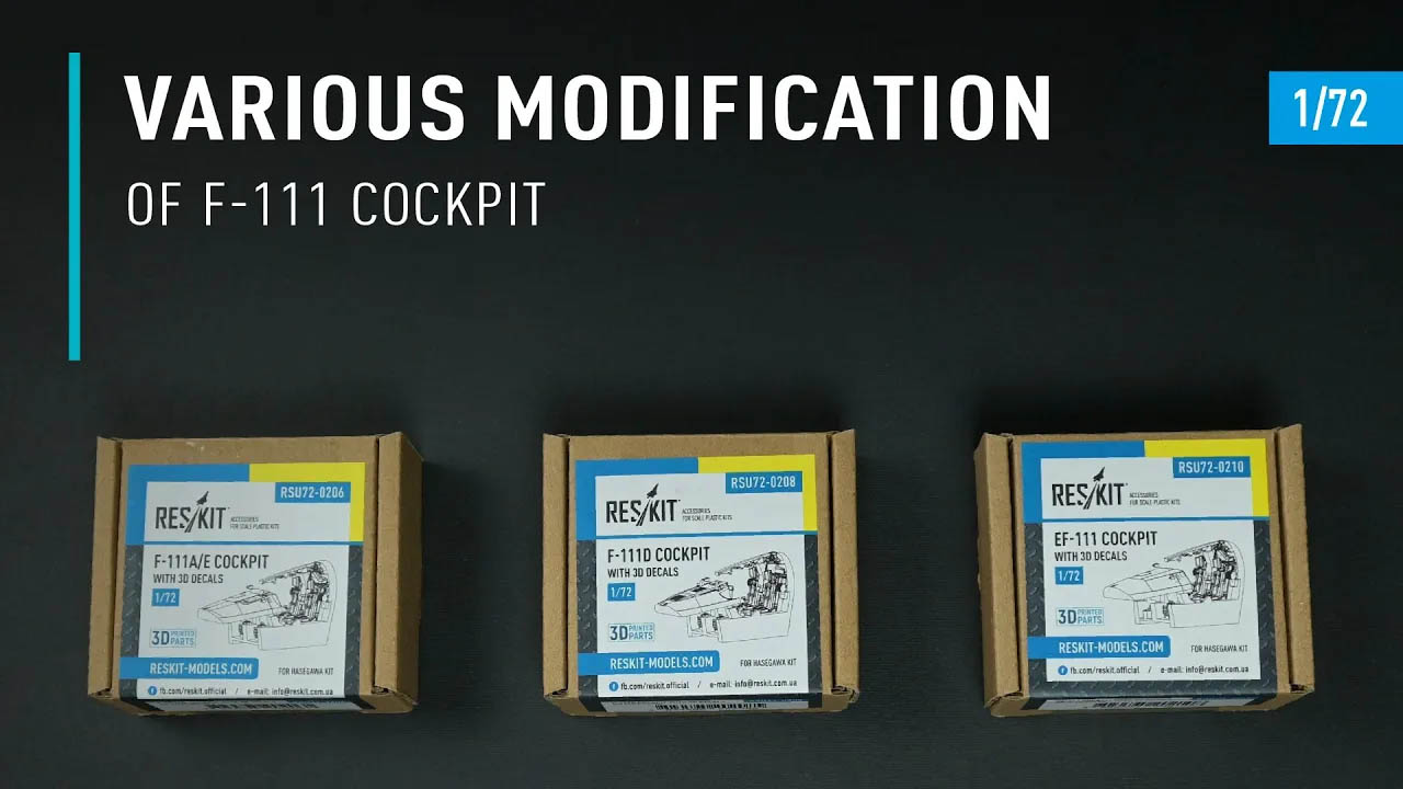 Видео EF-111 Cockpit with 3D decals for Hasegawa kit (3D Printed) (1/72)