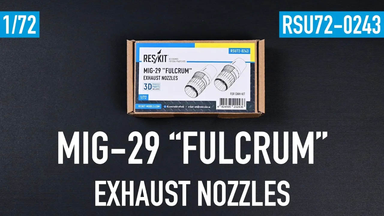Видео MiG-29 "Fulcrum" exhaust nozzles for GWH kit (3D Printed + Resin)(1/72)