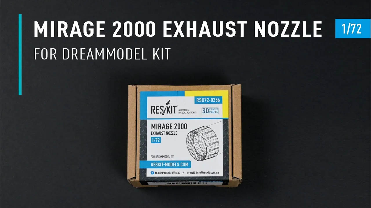 Видео Mirage 2000 exhaust nozzle for DreamModel kit (3D Printed) (1/72)